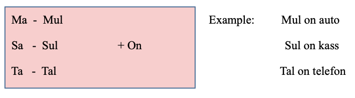 Estonian grammar possesion